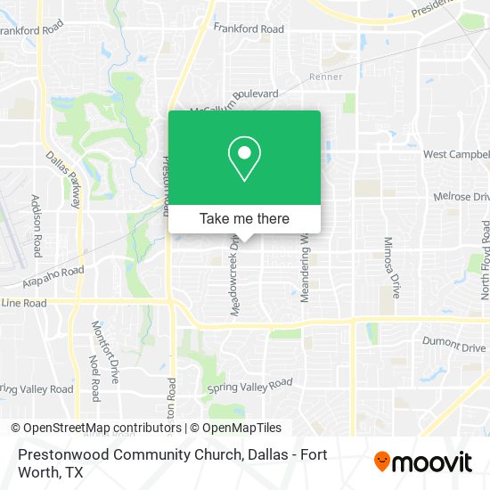 Prestonwood Community Church map