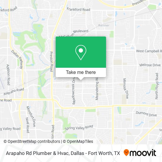 Arapaho Rd Plumber & Hvac map