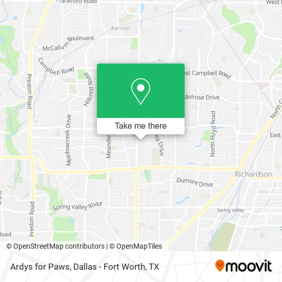 Ardys for Paws map