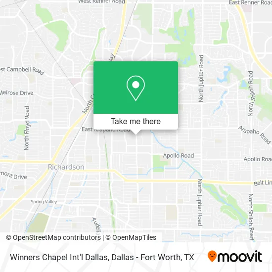Winners Chapel Int'l Dallas map