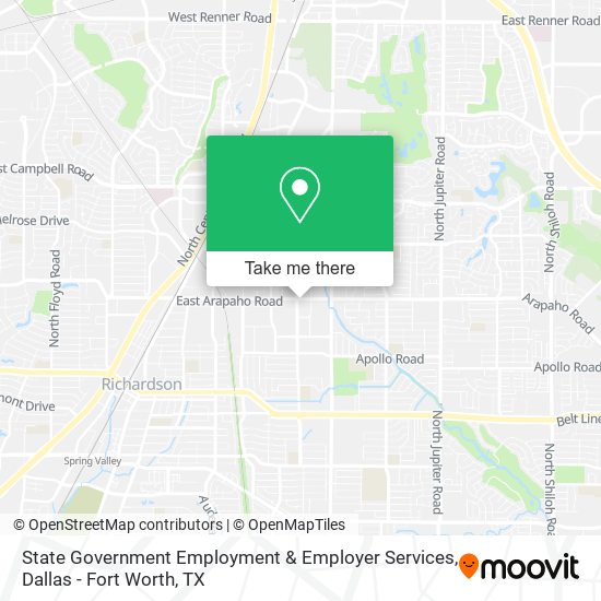 State Government Employment & Employer Services map