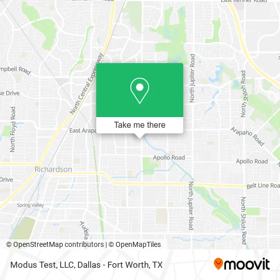 Modus Test, LLC map