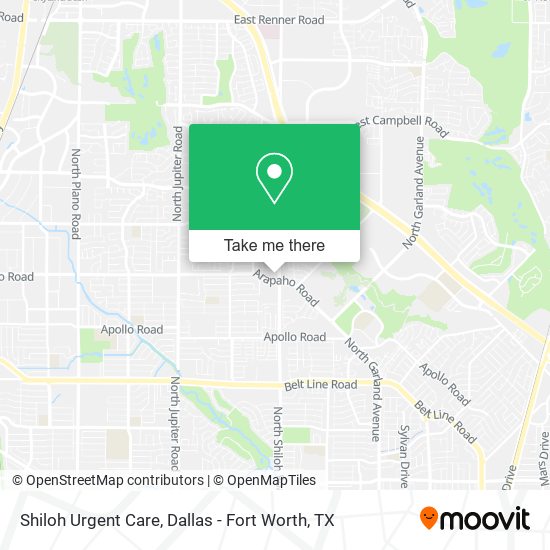 Shiloh Urgent Care map