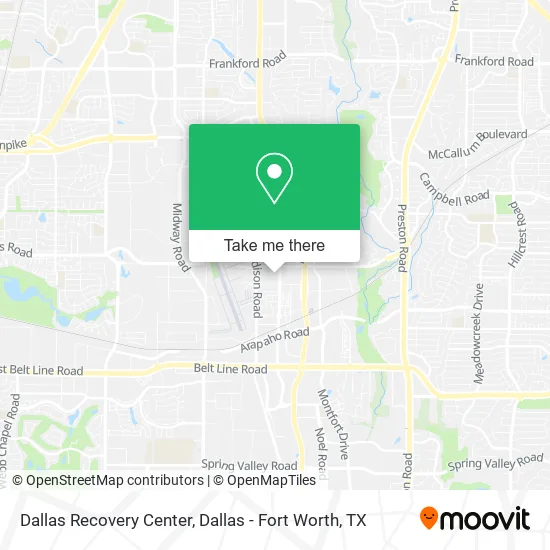 Dallas Recovery Center map