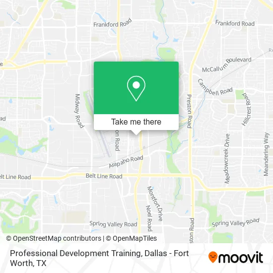 Professional Development Training map