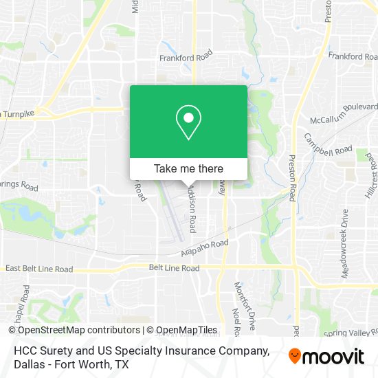 Mapa de HCC Surety and US Specialty Insurance Company