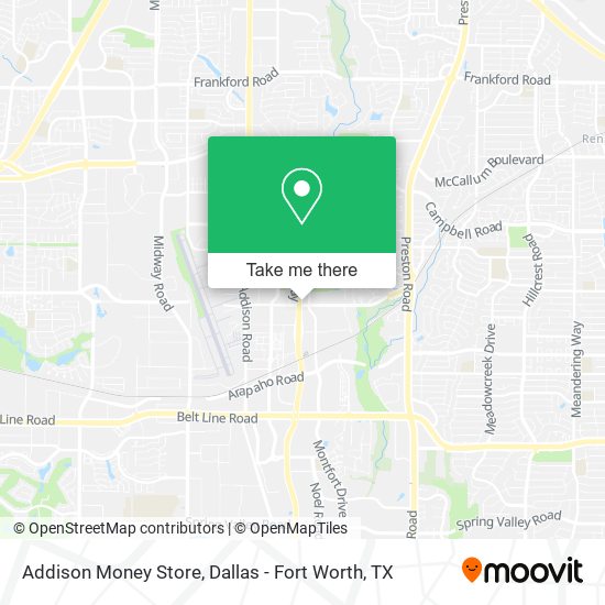 Addison Money Store map