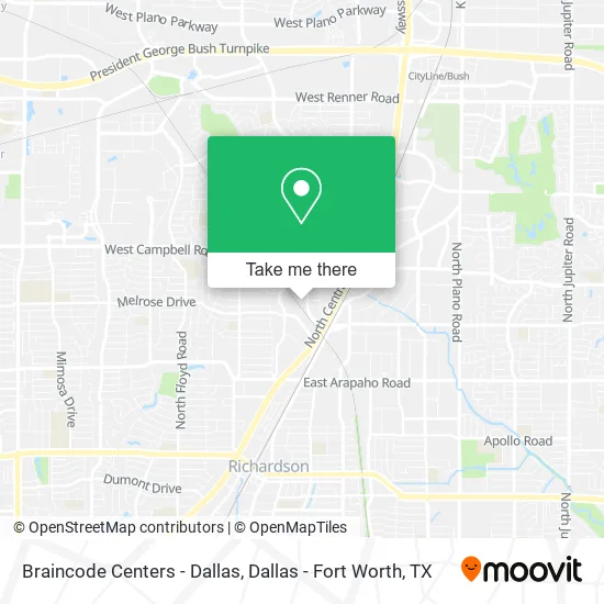 Braincode Centers - Dallas map