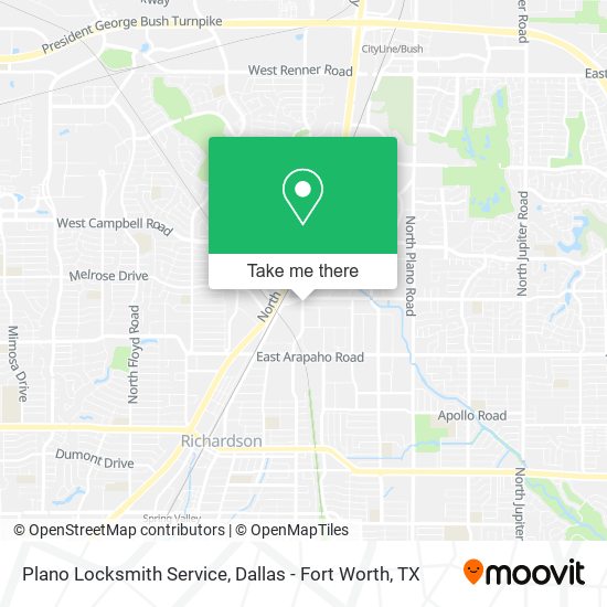 Plano Locksmith Service map