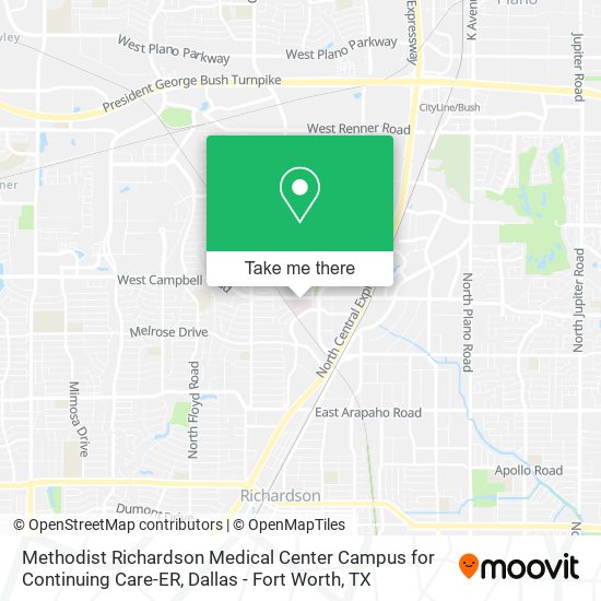 Methodist Richardson Medical Center Campus for Continuing Care-ER map