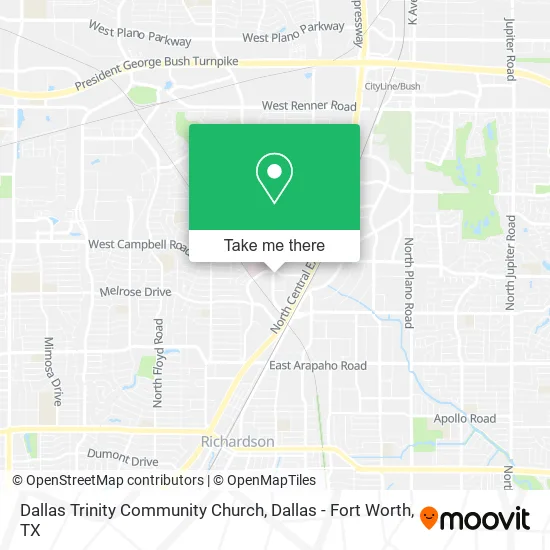 Dallas Trinity Community Church map