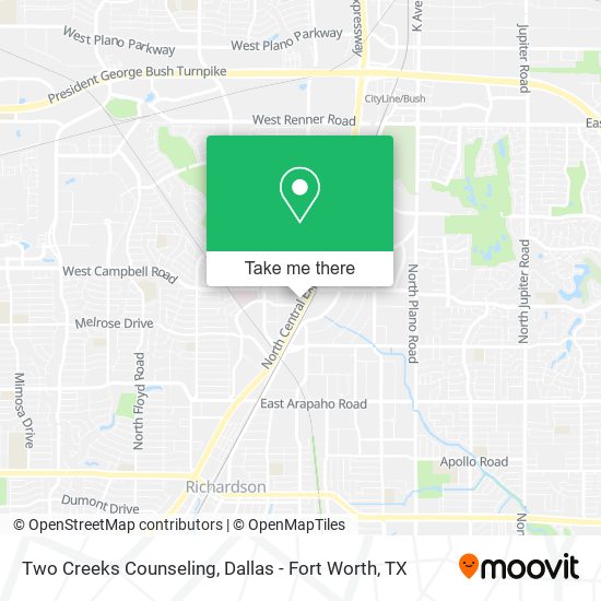 Two Creeks Counseling map