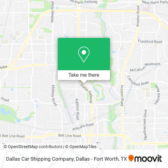 Dallas Car Shipping Company map