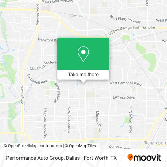 Performance Auto Group map