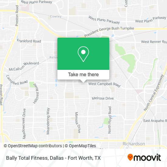 Bally Total Fitness map