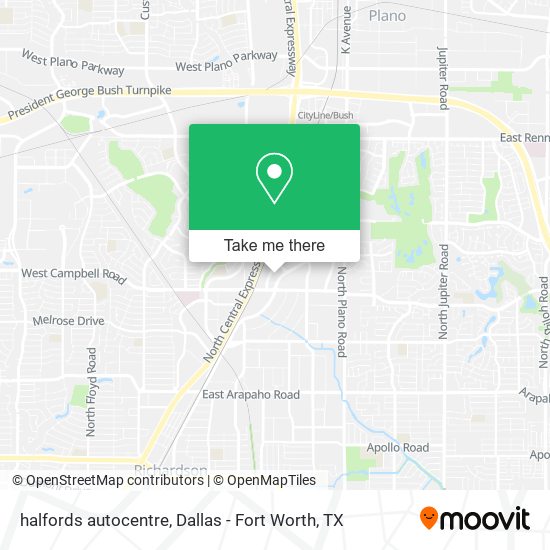 Mapa de halfords autocentre