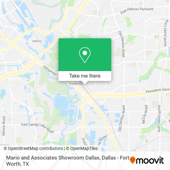 Mario and Associates Showroom Dallas map