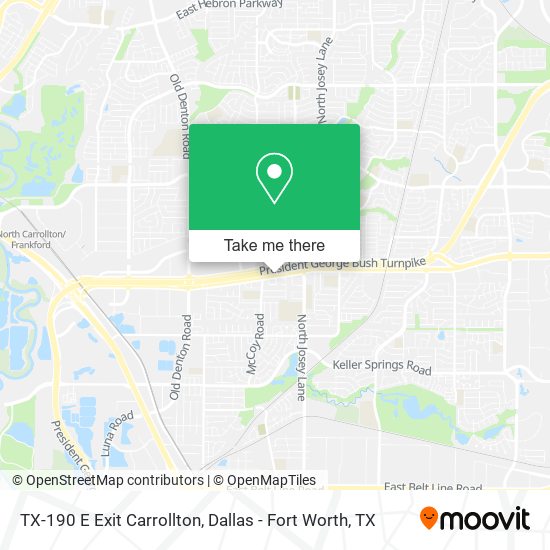 TX-190 E Exit Carrollton map