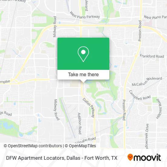 Mapa de DFW Apartment Locators