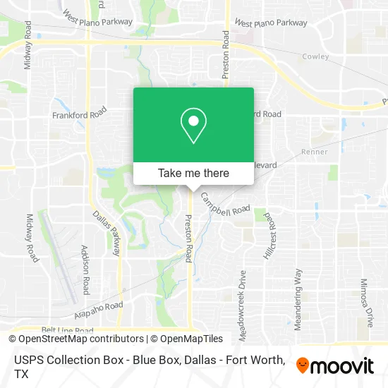 USPS Collection Box - Blue Box map
