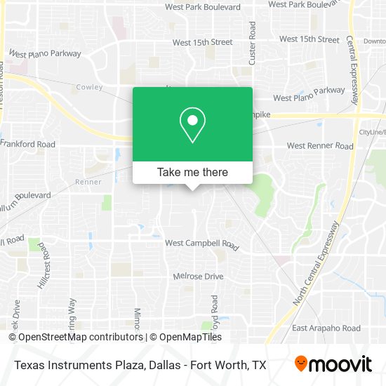 Texas Instruments Plaza map