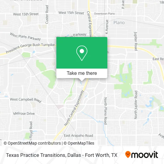 Texas Practice Transitions map