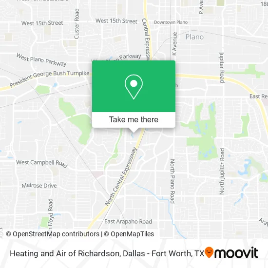 Heating and Air of Richardson map