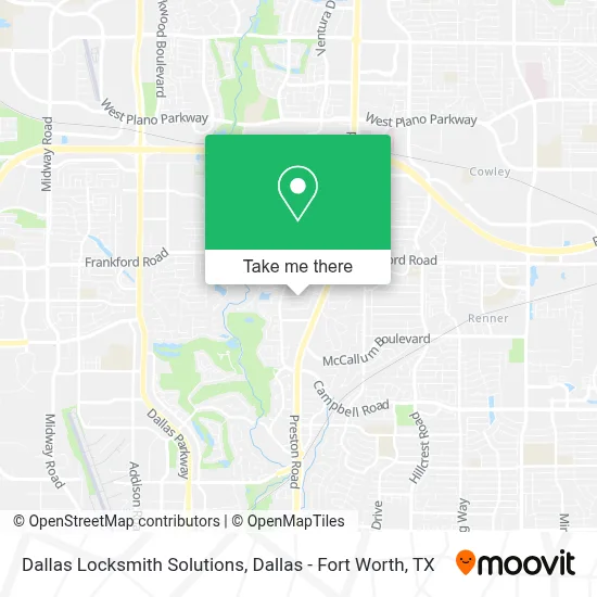 Dallas Locksmith Solutions map