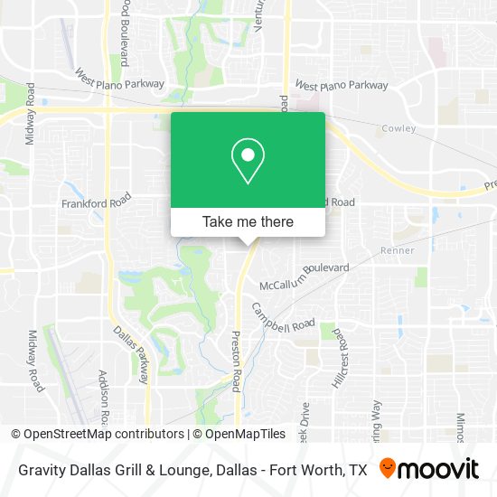 Gravity Dallas Grill & Lounge map