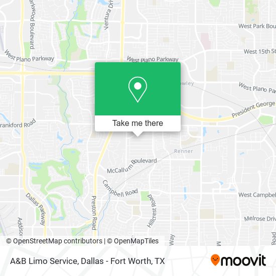 A&B Limo Service map