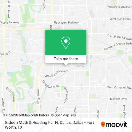 Gideon Math & Reading Far N. Dallas map