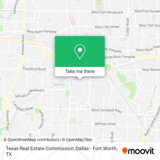 Texas Real Estate Commission map