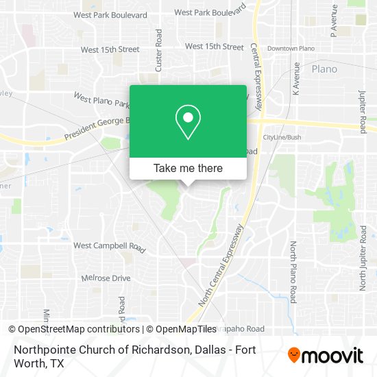 Northpointe Church of Richardson map