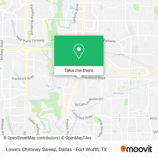 Lowe's Chimney Sweep map