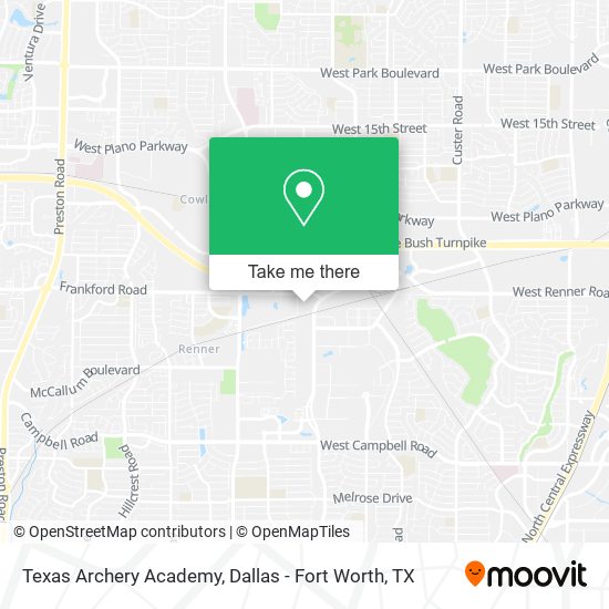 Texas Archery Academy map