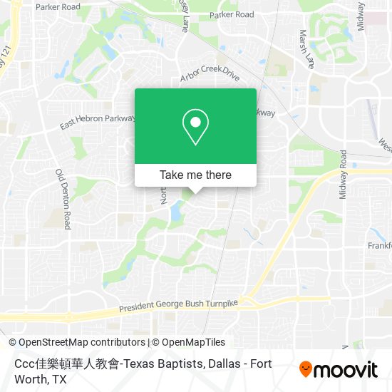 Ccc佳樂頓華人教會-Texas Baptists map