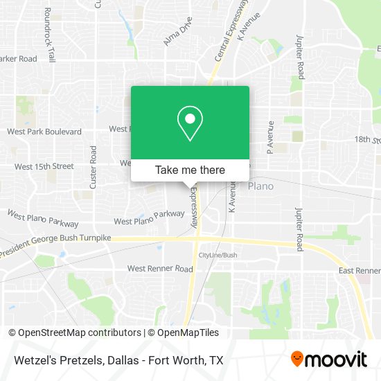 Wetzel's Pretzels map
