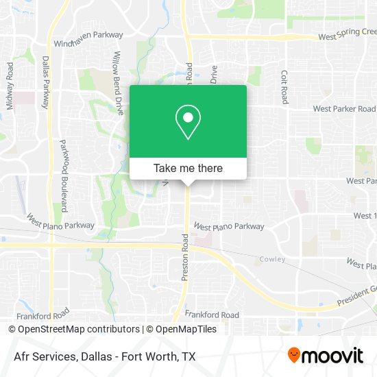 Afr Services map