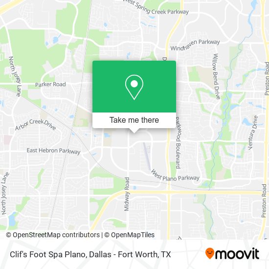Clif's Foot Spa Plano map