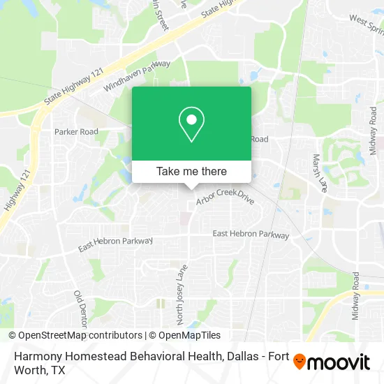 Harmony Homestead Behavioral Health map