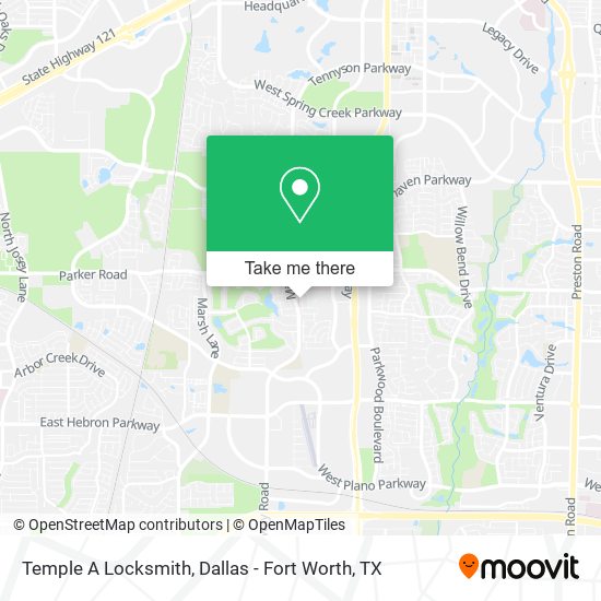 Temple A Locksmith map