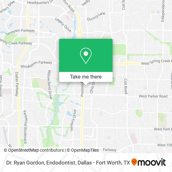 Dr. Ryan Gordon, Endodontist map
