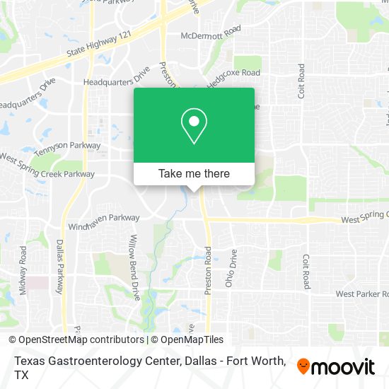 Mapa de Texas Gastroenterology Center
