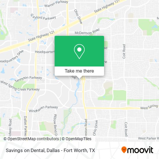 Mapa de Savings on Dental