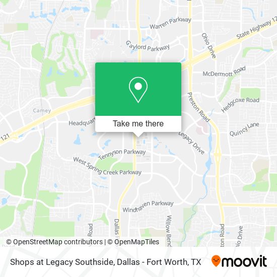 Shops at Legacy Southside map