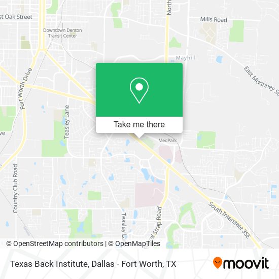 Mapa de Texas Back Institute