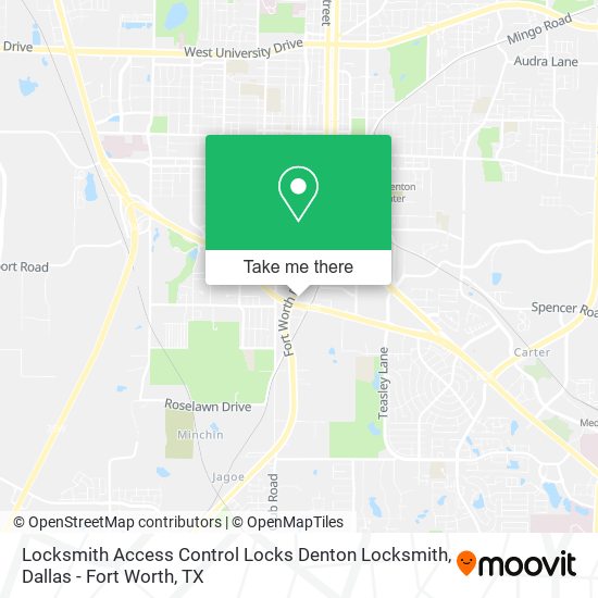 Mapa de Locksmith Access Control Locks Denton Locksmith