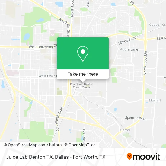 Juice Lab Denton TX map
