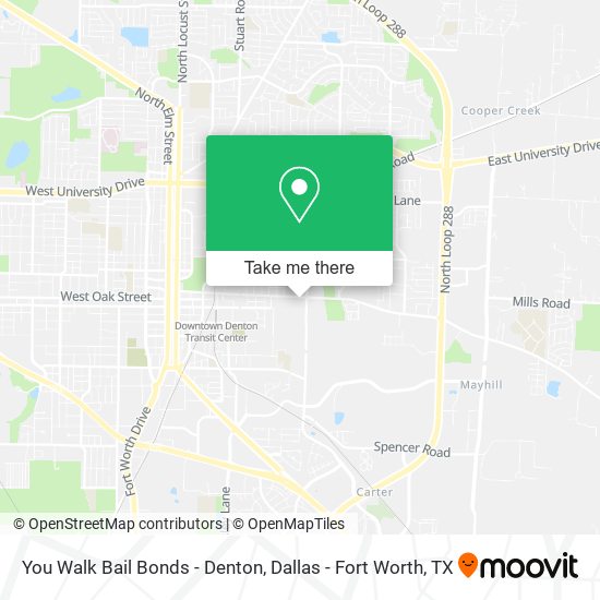 You Walk Bail Bonds - Denton map