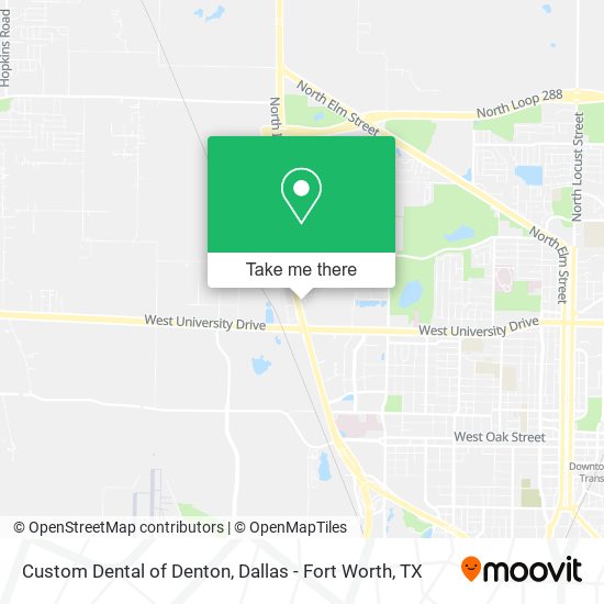 Custom Dental of Denton map